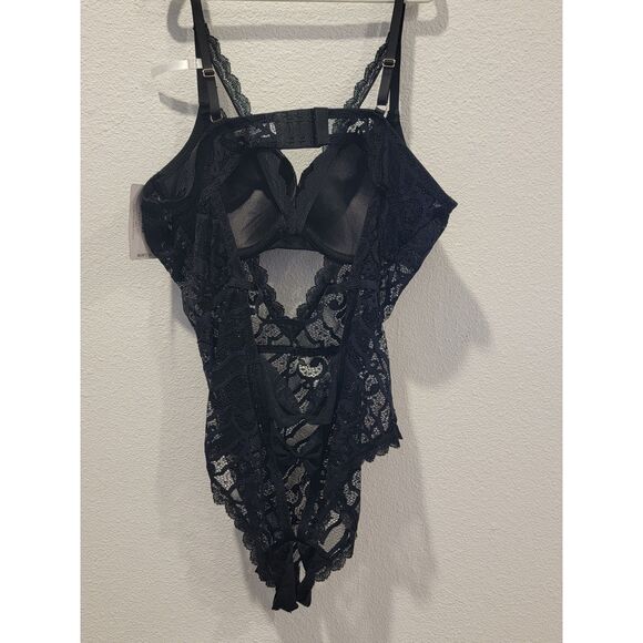 NWT Peek A Boo Sexy Lace Teddy Transparent Bodysuit, Size L - Picture 3 of 6
